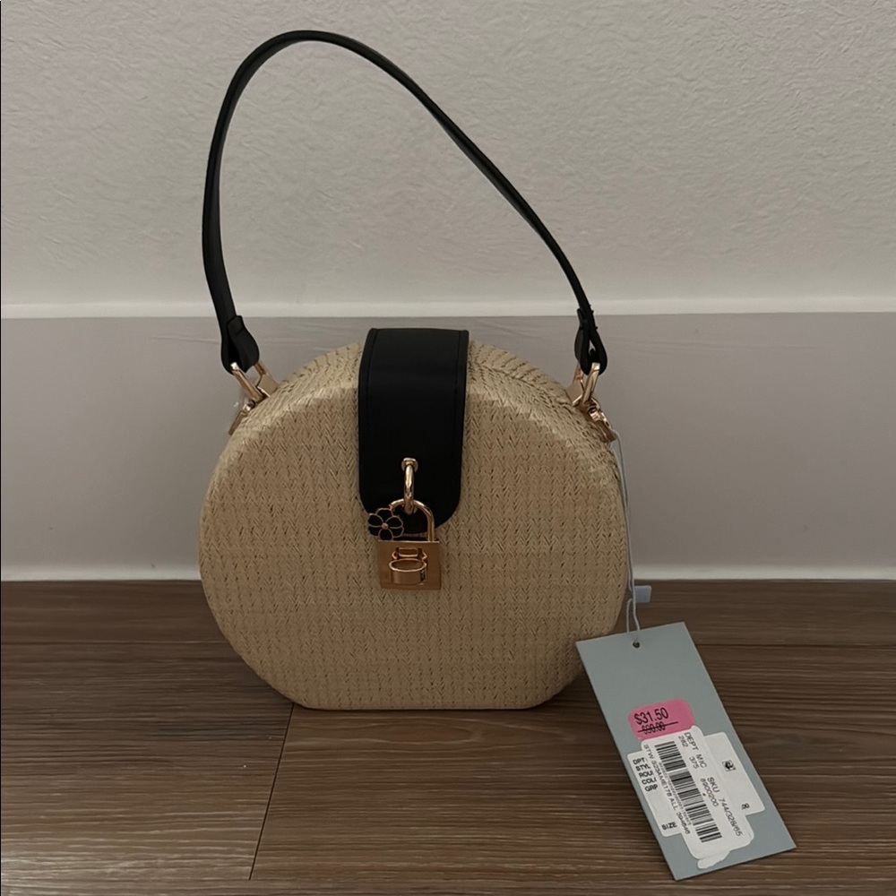 ANTONIO MELANI Tan and Black Mini Bag with Classic Design - NWT